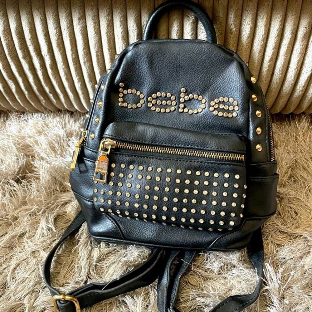 BEBE Rhinestoned Backpack Purse